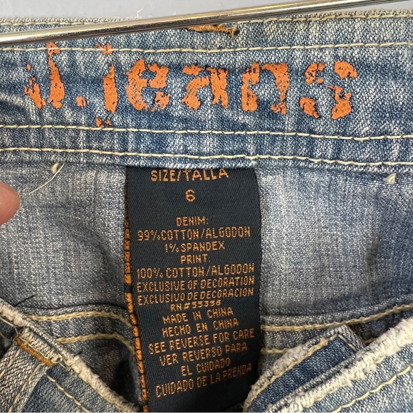 d. Jeans Denim Bandana Tiered Boho Maxi Skirt Size 6 Hippie Festival Western - Picture 3 of 7